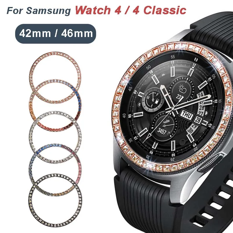 Cornice Diamantata Per Samsung Galaxy Watch 4 Classic 42 46Mm Custodia Protettiva Di Lusso Custodia Cintura Paraurti In Metallo Per Galaxy Watch 42 46