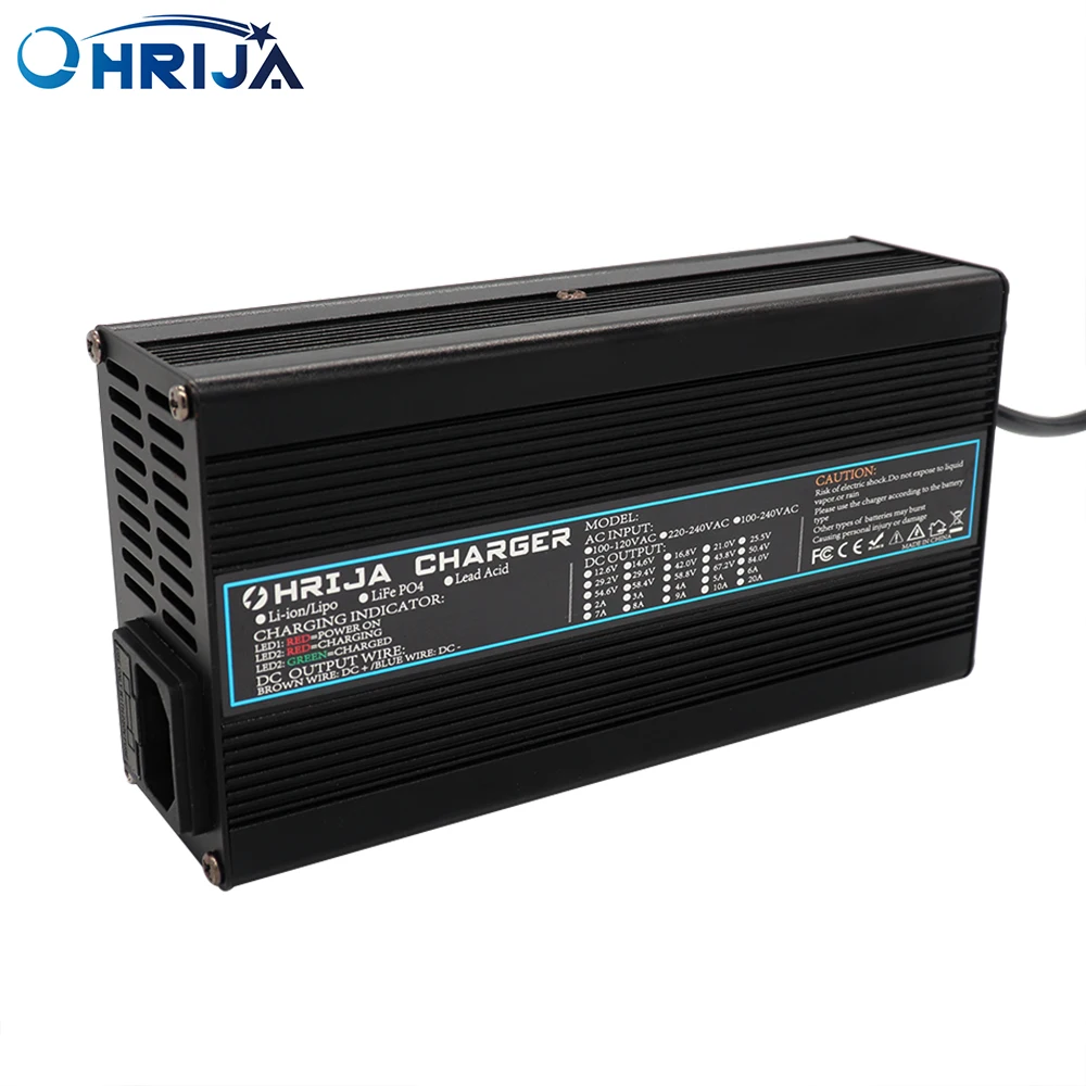 Ohrija 84V 5A Charger Custodia In Alluminio Intelligente È Adatta Per 20S 74V Batteria Agli Ioni Di Litio Per Esterni Bilancia Per Auto Sicura E Stabi