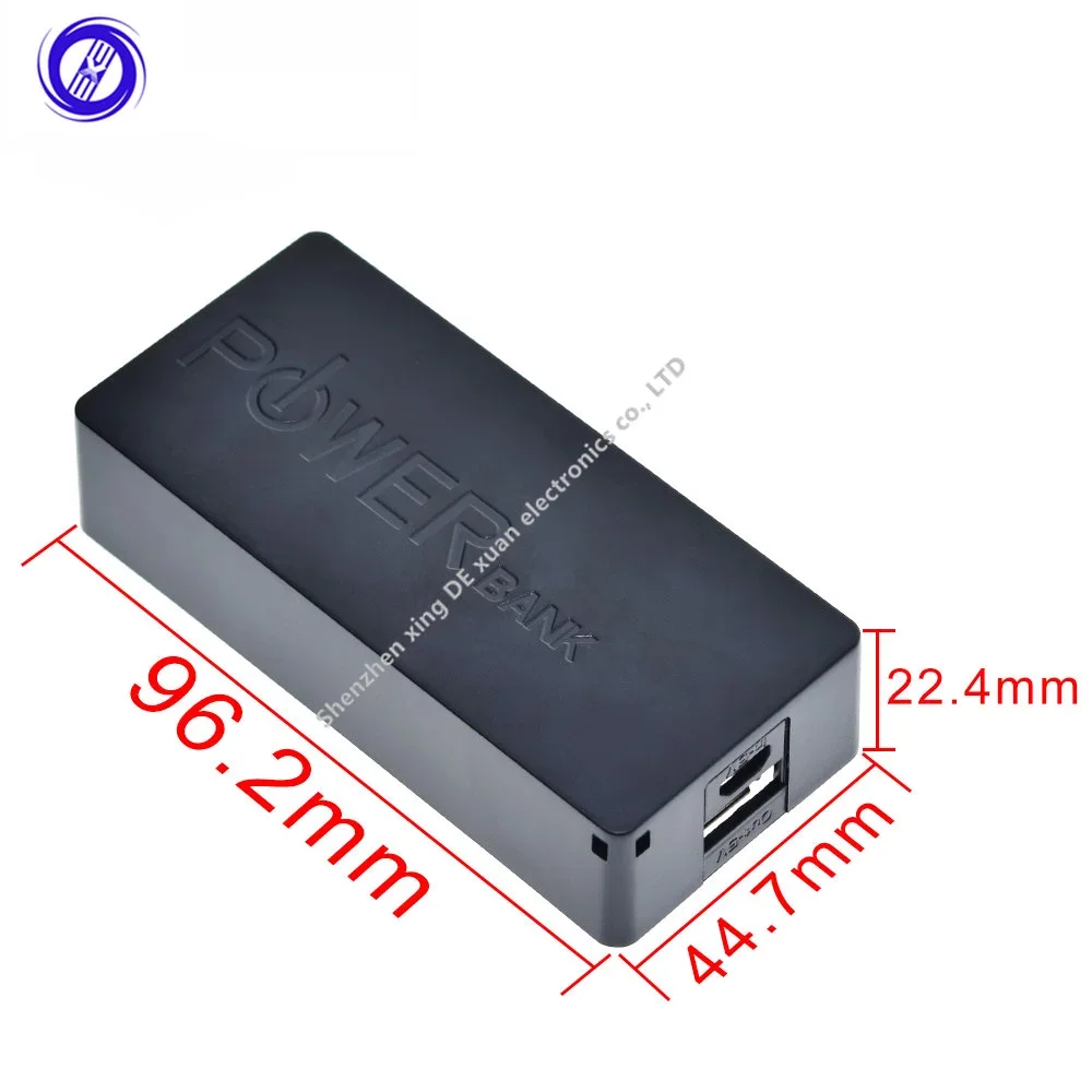 1 Pcs2X18650 Usb Power Bank Case Kit 18650 Caricabatteria Fai Da Te Box Shell Kit Nero Per Smart Phone Mp3 Electronic Mobile Charging