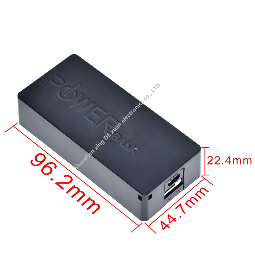 1 Pcs2X18650 Usb Power Bank Case Kit 18650 Caricabatteria Fai Da Te Box Shell Kit Nero Per Smart Phone Mp3 Electronic Mobile Charging