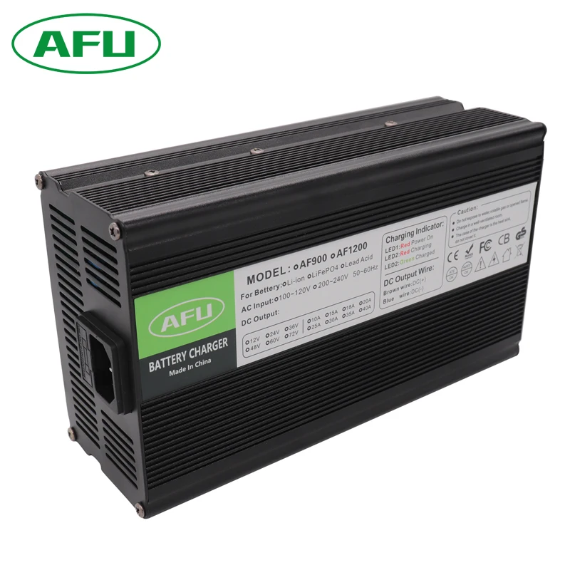 Caricabatterie 58.4V 18A 48V Lifepo4 Caricabatteria Intelligente Utilizzato Per 16S 48V 51.2V Lifepo4 Ingresso Batteria Custodia In Alluminio 220V