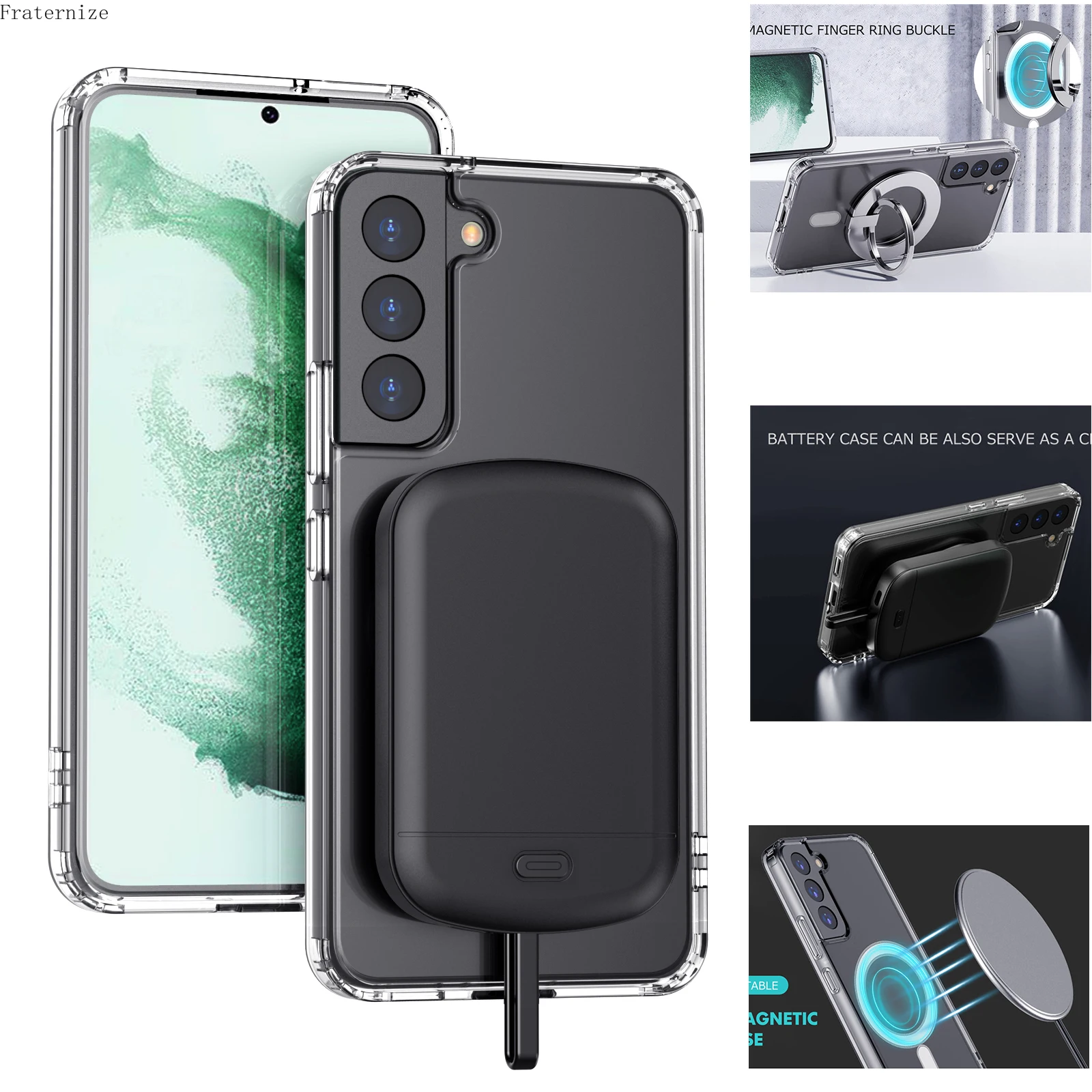 S22 10000Mah Tipo C Magnetic Power Bank Per Samsung Galaxy S22 Ultra S22 Plus Smart Battery Charger Case Holder Stand Cover Fondo