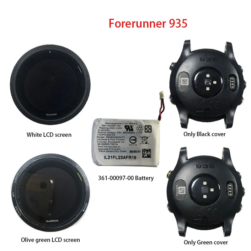 Schermo Lcd/Custodia Posteriore/Batteria 361-00097-00 Per Garmin Forerunner 935 Forerunner 935 Gps Smart Sport Sostituzione Riparatore