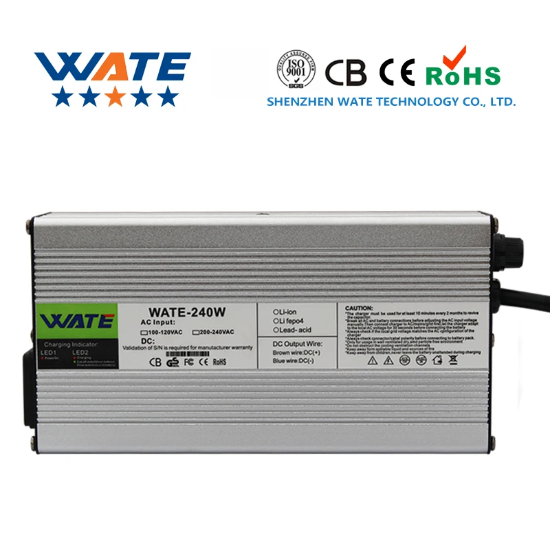 Wate 29.2 V 8A Caricatore 24 V Lifepo4 Batteria Smart Charger Utilizzato Per 8 S 24 V Lifepo4 Caso Di Alluminio Battery Charger Pack