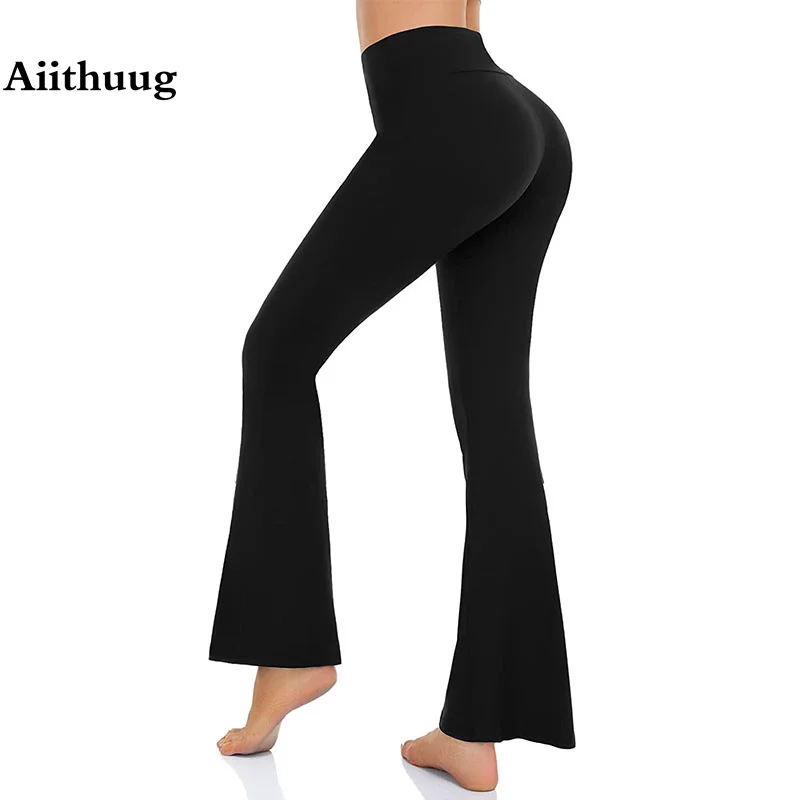 Aiithuug Bell Bottoms Yoga Pants Bootcut Yoga Leggings Gym Pant Peach Butt Lifting Yoga Legging Flare Leggings Corpo Aerodinamico