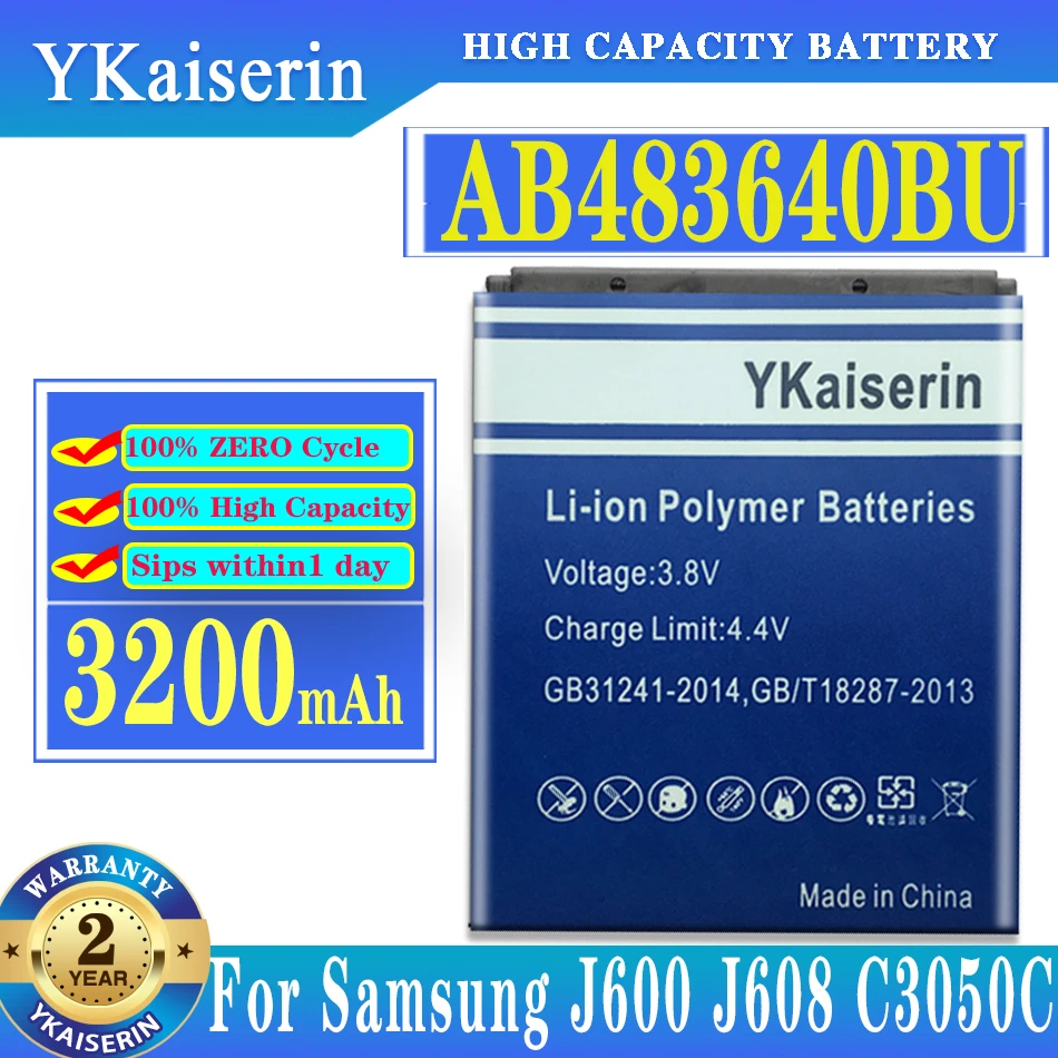 Batteria Ykaiserin Ab483640Bu Per Samsung B3210 B3310 C3050 E740 F110 F768 J600 J750 L600 M600 S7350 S8300 Z170 Ab483640