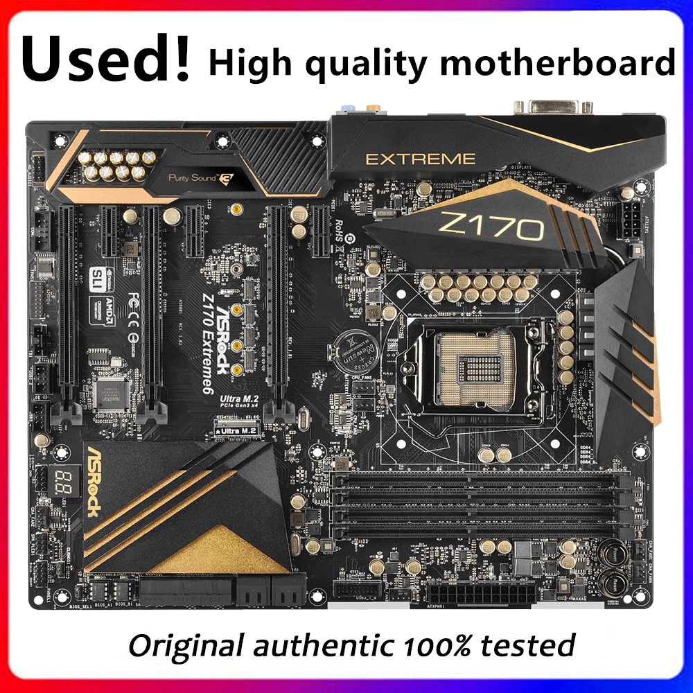 Per Scheda Madre Desktop Asrock Z170 Extreme 6 Per Scheda Madre Intel Z170 Z170M Ddr4 Lga 1151 Desktop Originale Usata