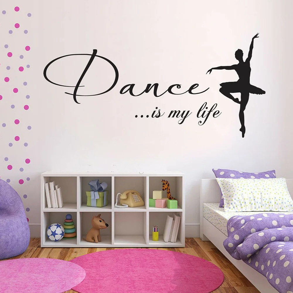 Dance Is My Life Adesivi Murali Citazioni Danze Inspiratio Transfer Adesivo Da Parete In Vinile Per Accessori Per La Decorazione Della Stanza Delle Ra
