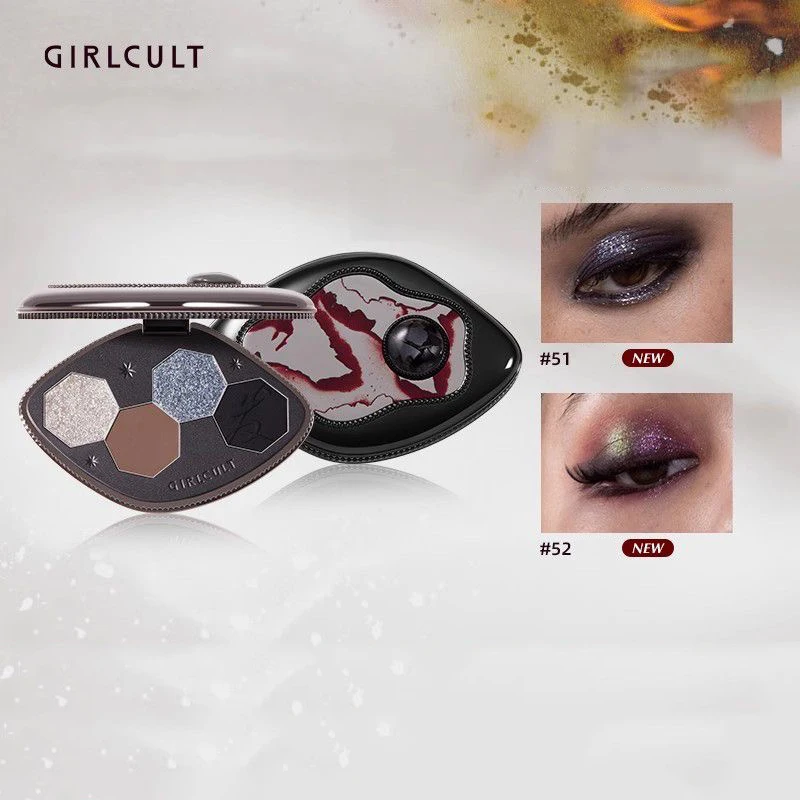 Girlcult 4 Shades Eyeshadow Palette Shimmer Matte Chameleon Eye Shadow Vegan Make Up Set Cosmetici Set Completo