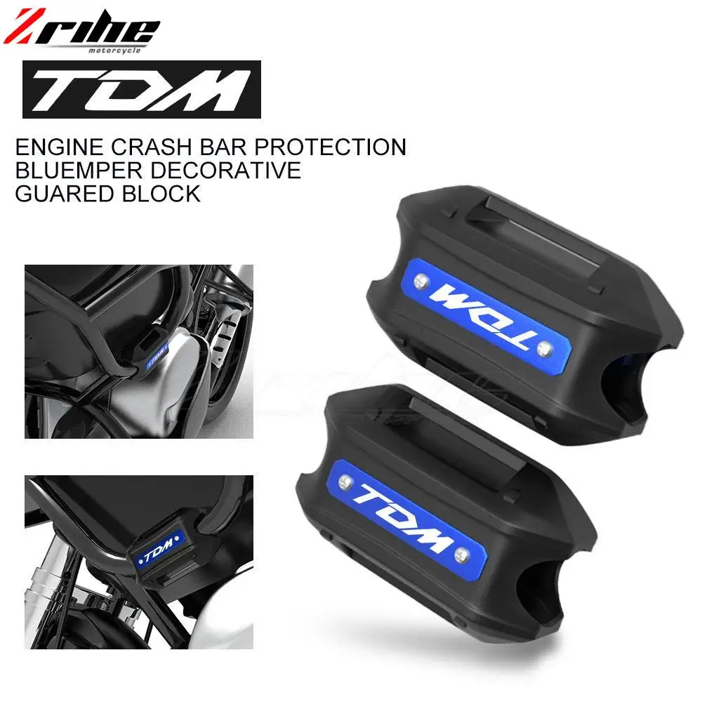 Motorcycle 25Mm Crash Bar Bumper Engine Guard Protection Decorative Block For Yamaha Tdm850 Tdm900 Tdm 850 900 All Years 2023