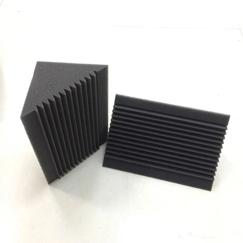 6 Pz Schiuma Acustica Carbone/Nero Bass Trap Fonoassorbente Studio Insonorizzazione Parete Angolare 12X12X24 Cm