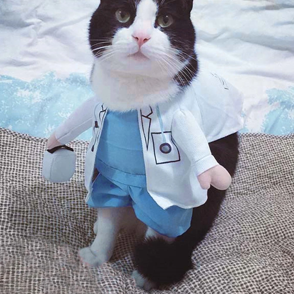 Pet Halloween Costume Funny Dog Cat Doctor Costume Pet Doctor Abbigliamento Funny Cosplay Clothes Dress Apparel Outfit Uniform