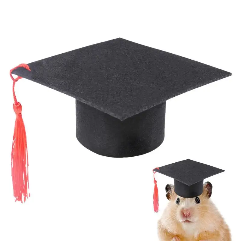 Pet Doctor Hat Pet Graduation Costume Hat Soft Hamster Graduation Hats Con Nappa Rossa Accessori Per Feste Di Festa Cani Gatti