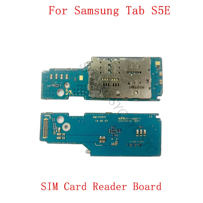 Originale Sim Card Reader Holder Pins Vassoio Slot Per Samsung Tab S5E T725 T720 Sim Card Reader Board Flex Cable Repair Parts