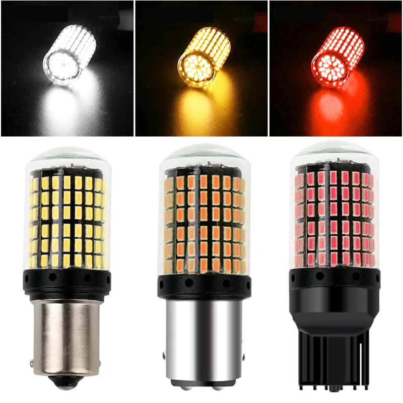 Indicatore Di Direzione 1156 Ba15S P21W Bau15S Py21W 7440 W21W P21/5W 1157 Bay15D T20 7440 Lampadine A Led 144Smd Lampada A Led