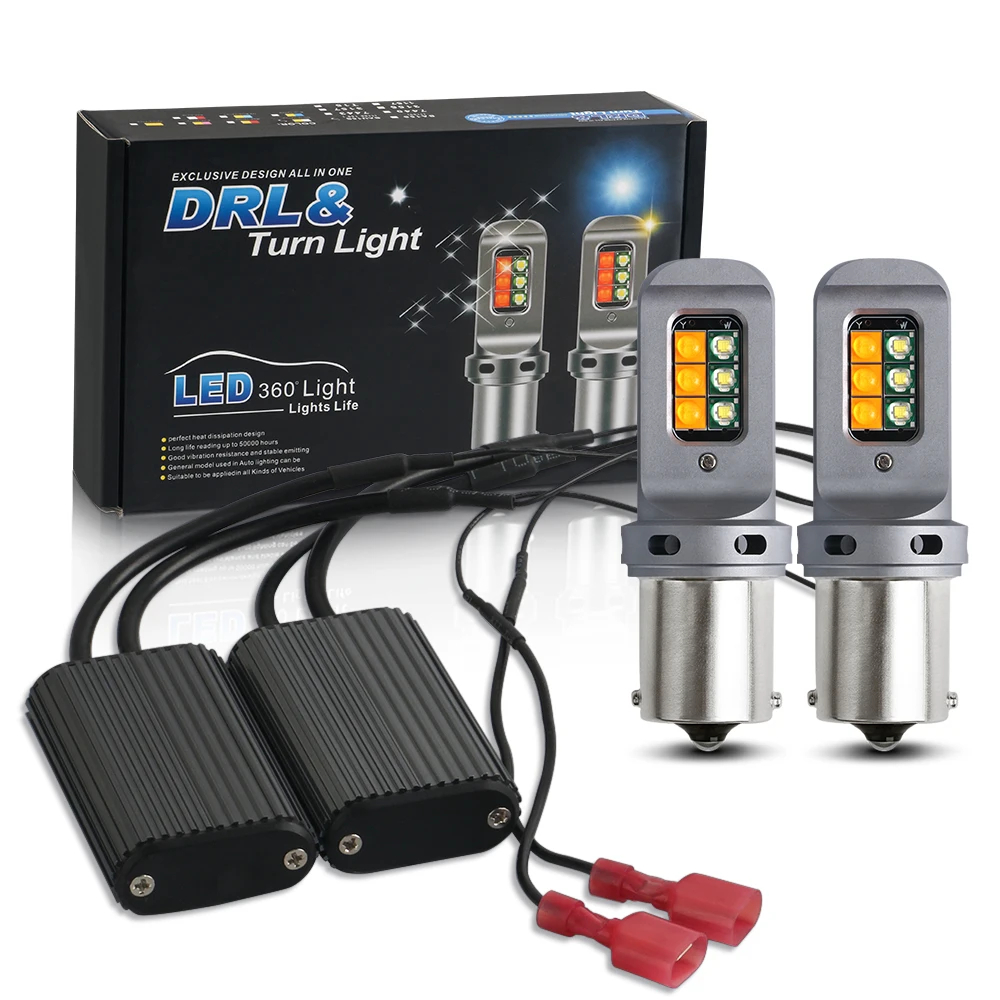 1156 P21W Ba15S Py21W Bau15S Led Car Drl Indicatori Di Direzione Lampadine Bianco Yellcanbus Nessun Errore Py21W 7440 W21W T20 Indicatore Di Direzione
