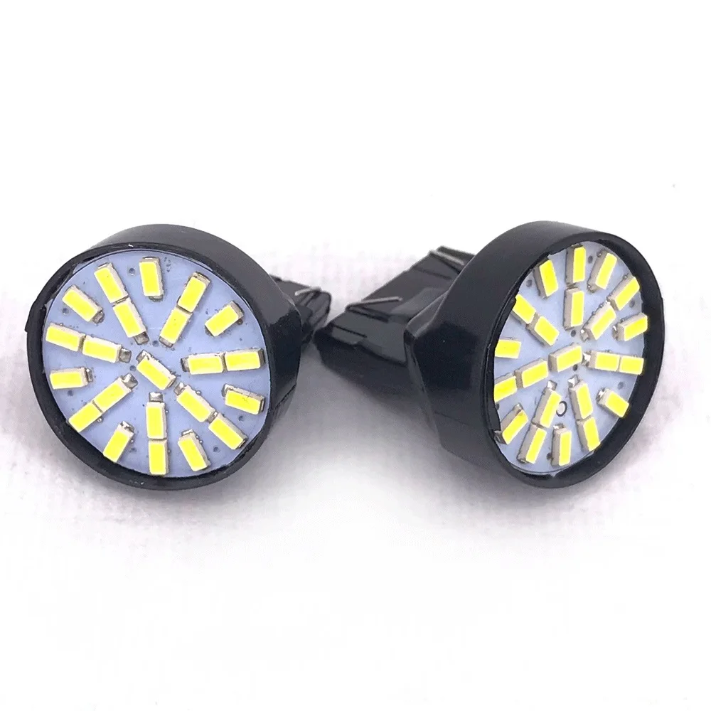 100 Pz Super Bright T20 W21W 7443 22 Led 3014 Smd Super Bright White Car Auto Fendinebbia Luce Di Guida Lampadina Dc12V