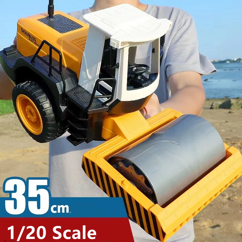 Double E 1/20 E522 Big Rc Truck Tractor Road Roller 2.4G Remote Control Car Single Vibrate Engineer Modello Di Veicolo Giocattoli Per Ragazzo