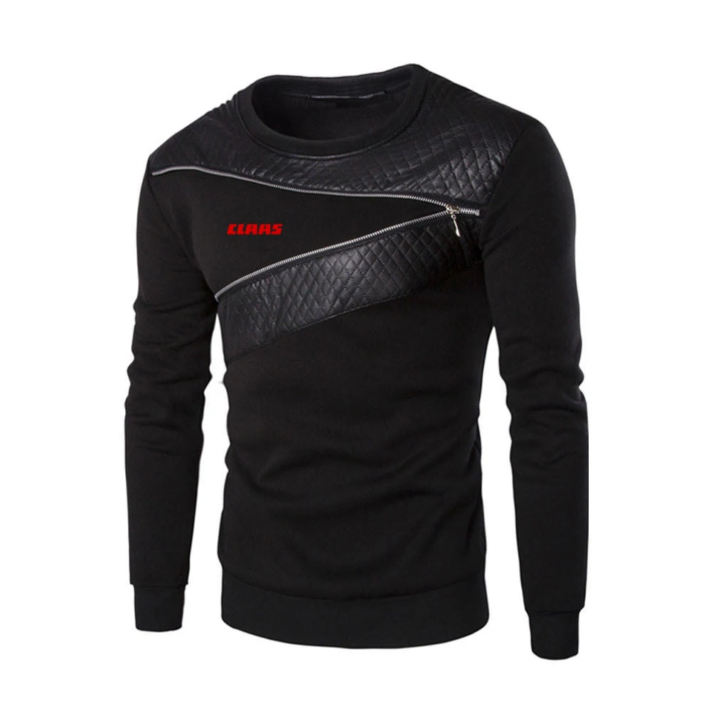 2023 New Men'S Claas Printing Solid Color Pullover Harajuku Spring And Autumn Fashion High Quality Cotton Slim Casual Jacket Top