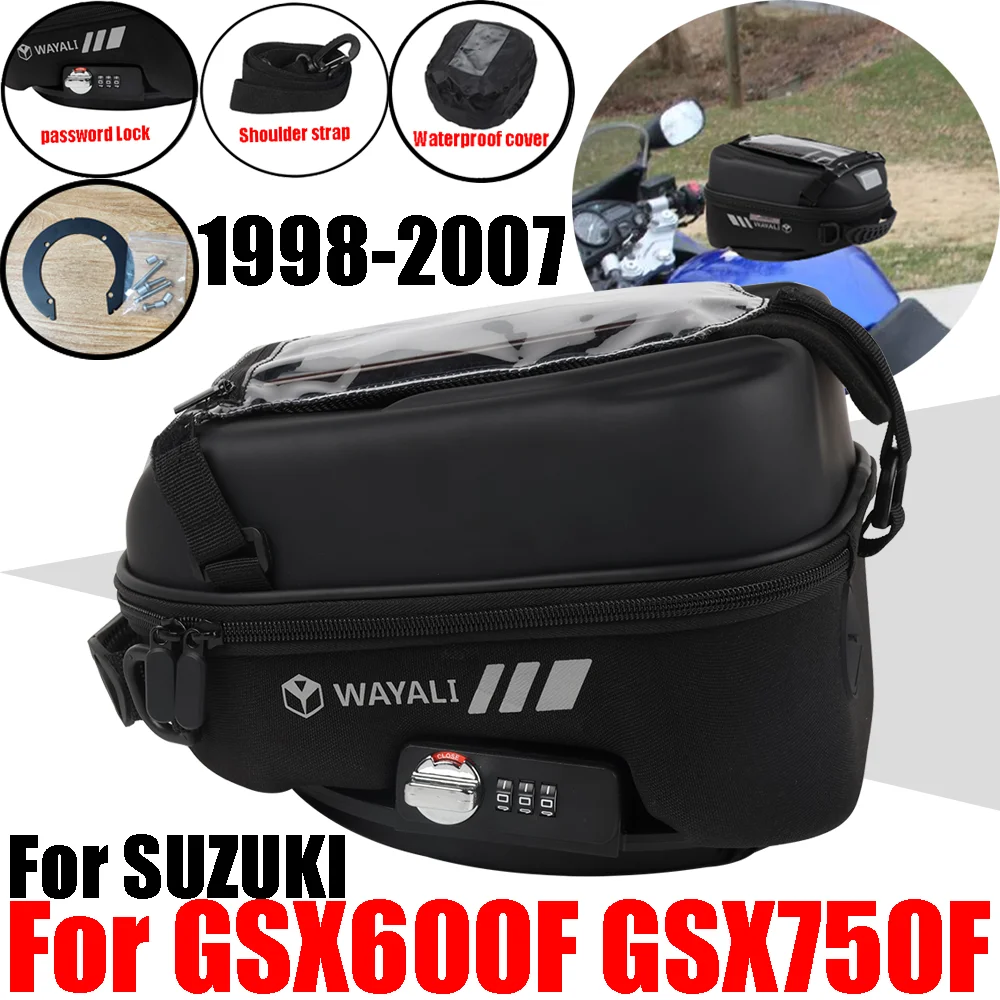 Per Suzuki Gsx600F Gsx750F Katana Gsx 750 600 F 750F 600F Accessori Tank Bag Bagagli Tanklock Storage Bags Navigazione Del Telefono