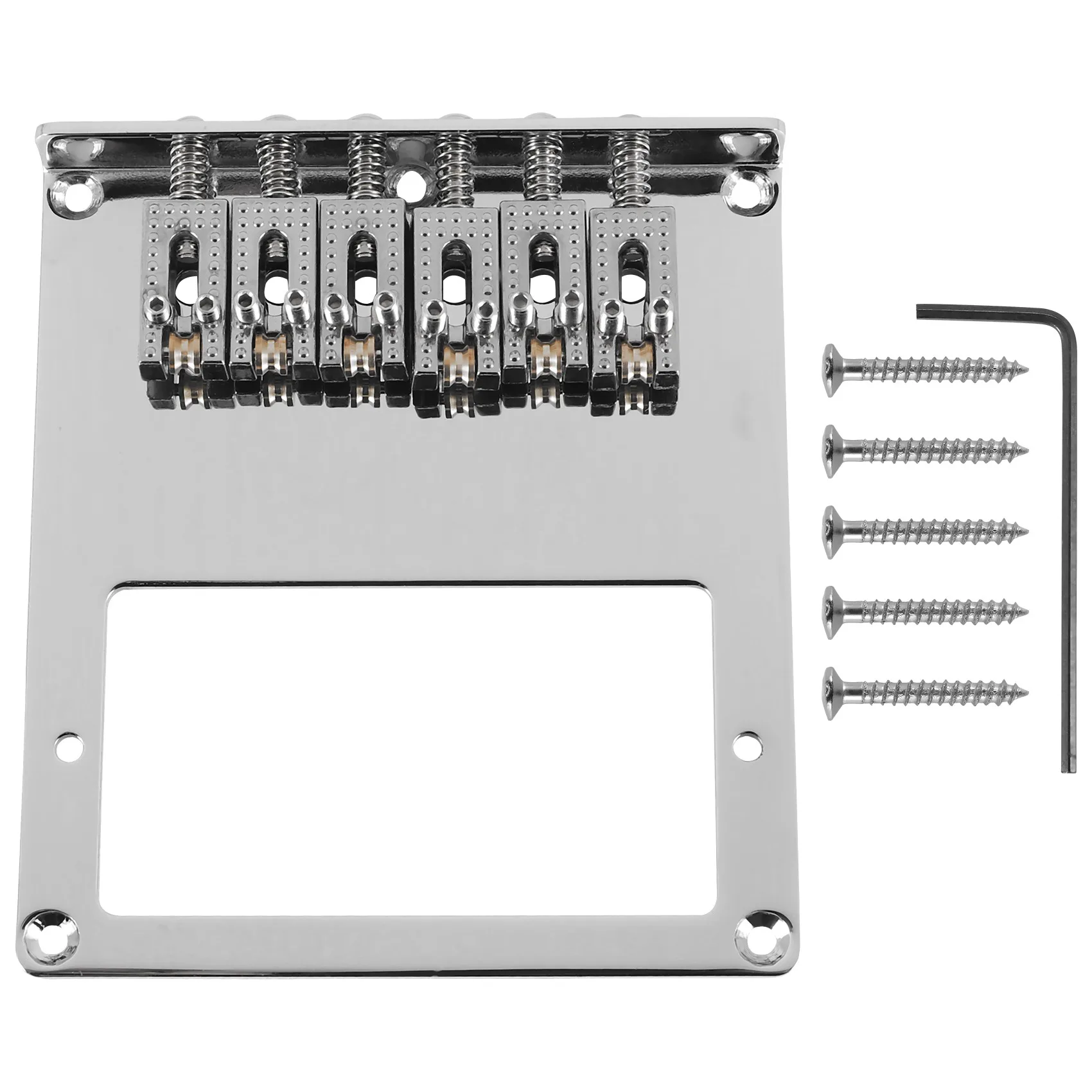 6 Roller Saddle 6 String Humbucker Guitar Bridge Per Tele Telecaster Guitar (Chrome)