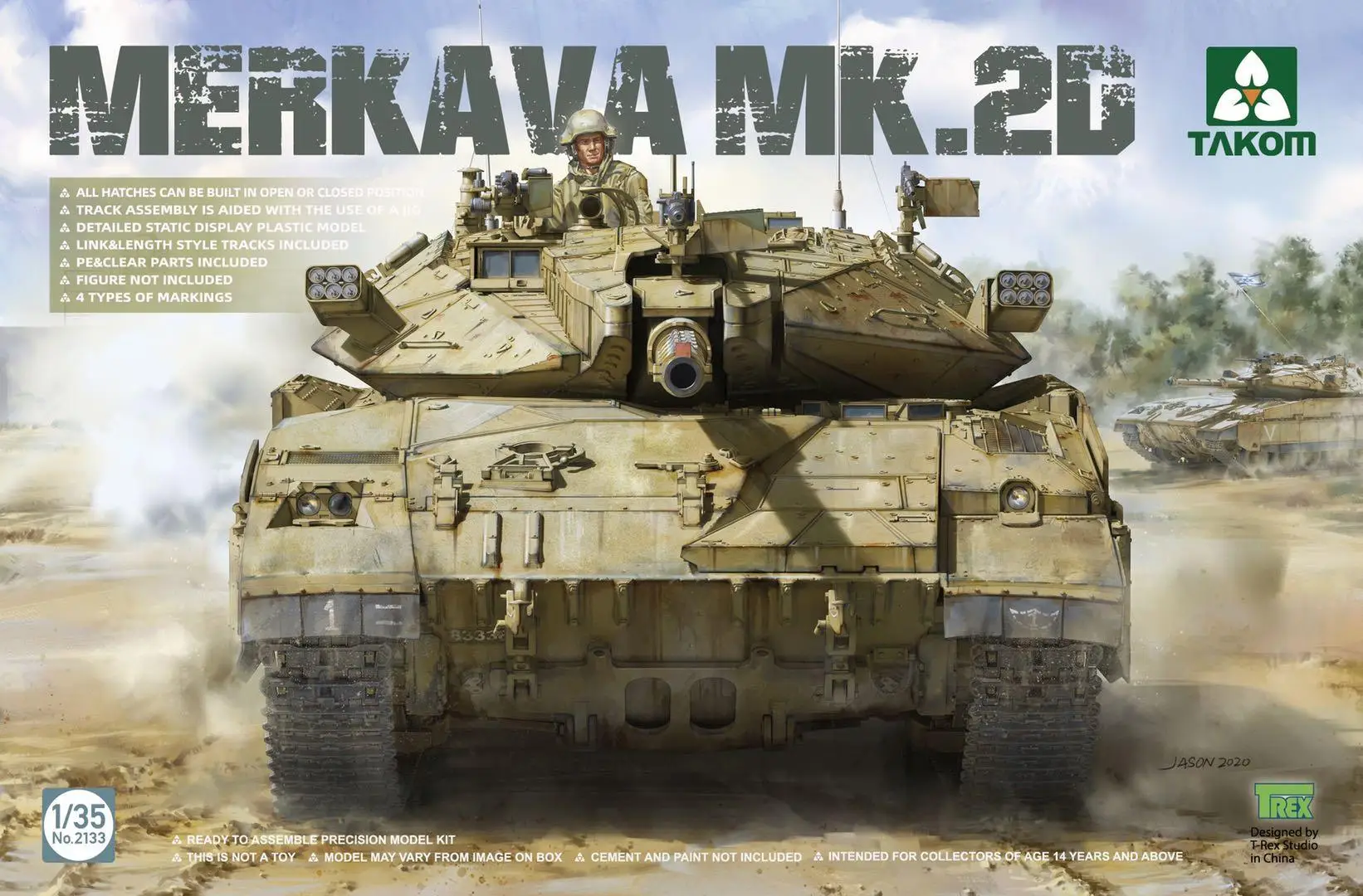 Takom 2133 1/35 Scale Model Kit Merkava Mk.2D 2020 Tank Model