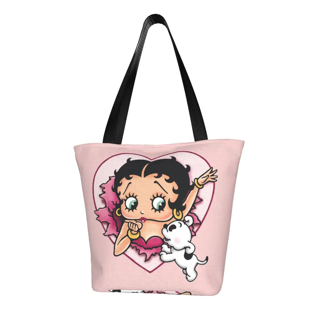 Mrs Boops And Her Dog Tote Bag Merch Casual Per Unisex Funny Bettys Top Handle Bag Con Cerniera