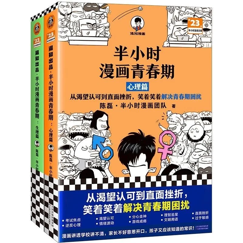Half-Hour Comics Pubertà 2 Volumi Fumetti Esilaranti Sui Problemi Di Borraccia Articoli Psichici E Fisici Libri Libros