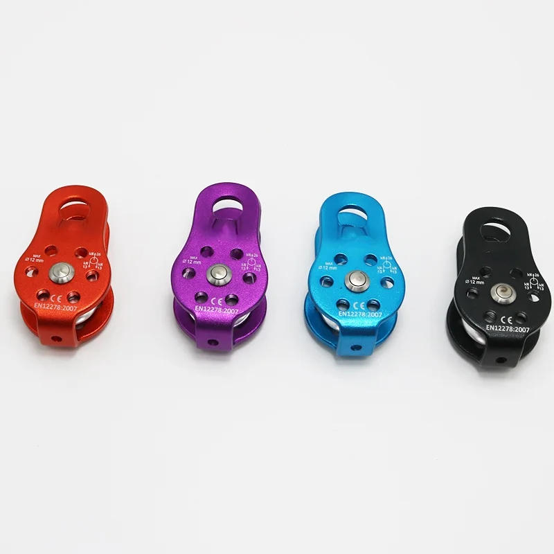 Outdoor Rock Climbing Rescue Dual Pulley Zip Line Puleggia Alluminio Lega Di Magnesio Climbing Gear Amaca Hanging Device