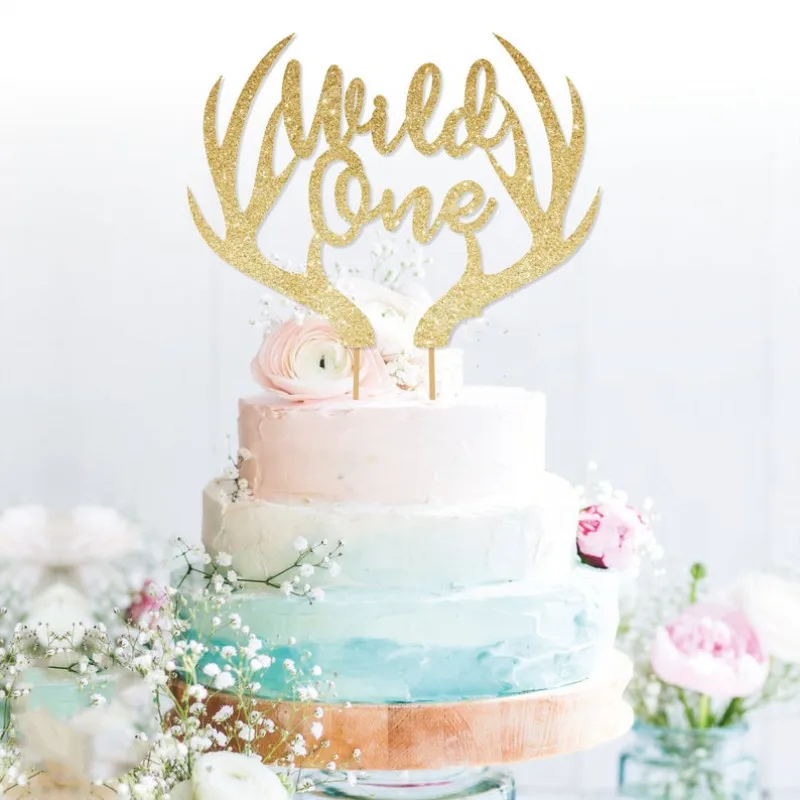 Personalizzato Wild One Glitter Cake Topper, Wild One Topper Personalizzato Primo Compleanno Primo Invito Decorazioni Per Torte Dorate