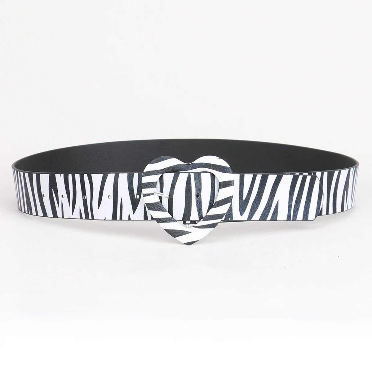 Heart Shape Buckle Adjustable Faux Leather Belts For Women Wild Leopard Zebra Pattern Waist Accesories Decorative For Apparel
