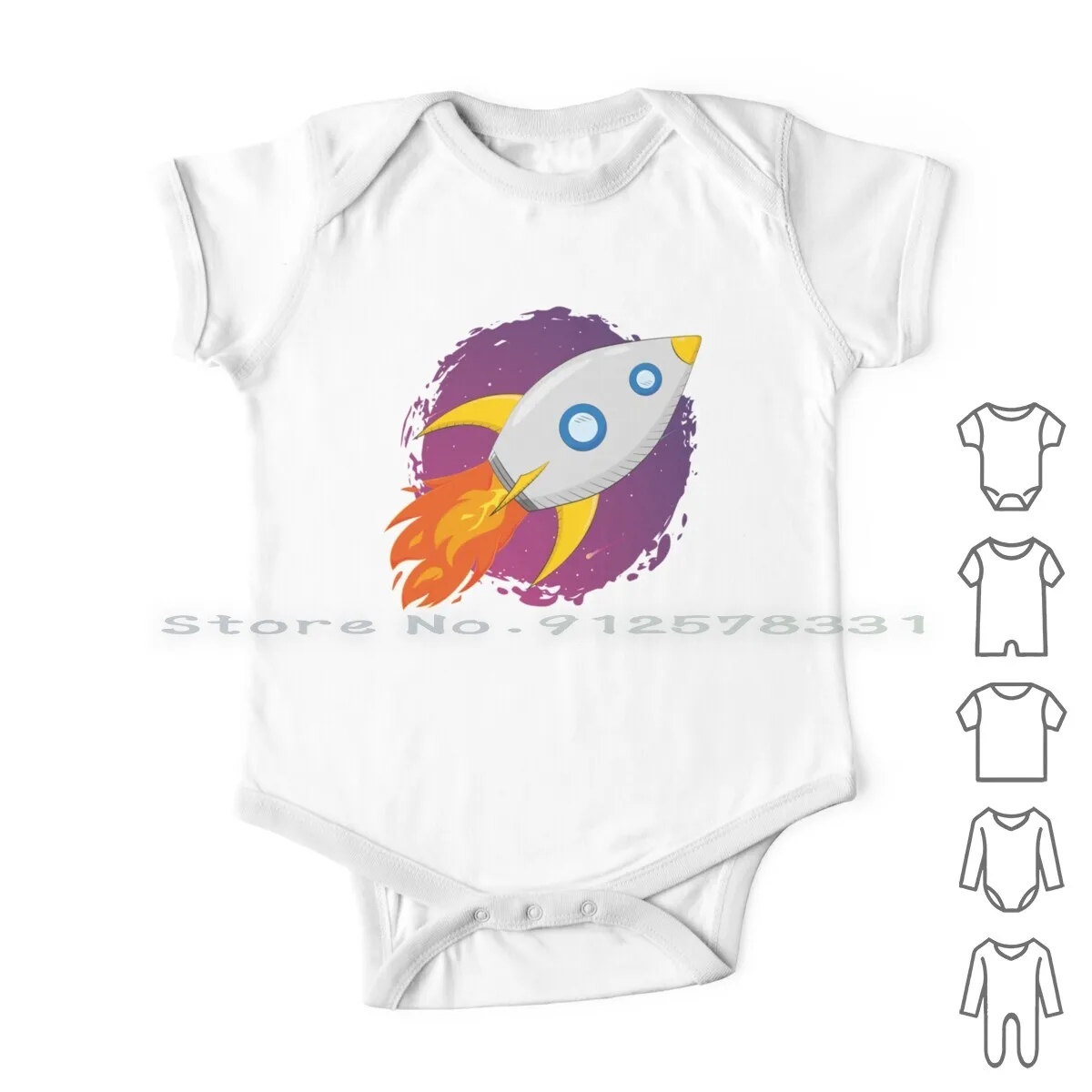 Space Rocket Neonato Vestiti Pagliaccetti Tute In Cotone Rocket Universe Fly Travel Explosion Galaxy Sky Spazio Esterno