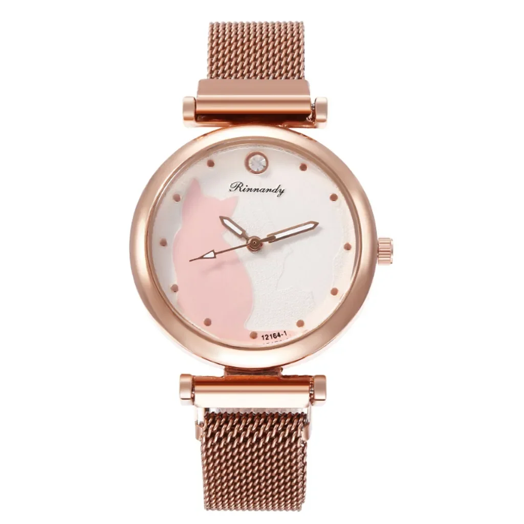 2020 Fashion Cat Orologi Donna Luxury Rose Gold Mesh Band Magnet Orologi Luxury Women Dress Watches Reloj Mujer Relogio Feminino