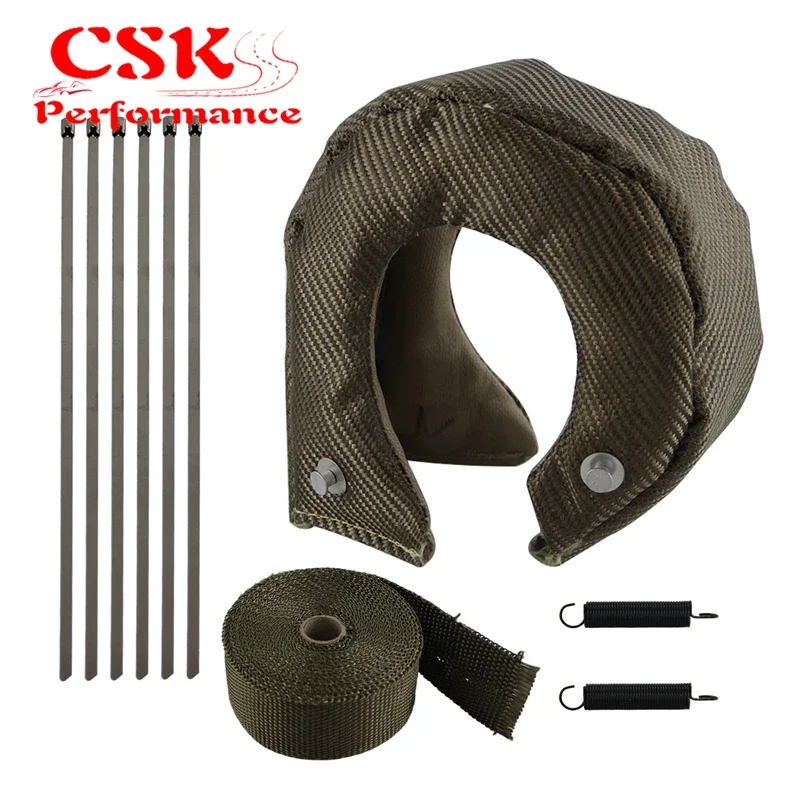 Turbo Heat Shield Blanket Cover +Downpipe Header Wrap+Zip Ties For T3 T25 T28 Gt25 Gt28 Gt30 Gt32 Gt35 Gt37 Ct26
