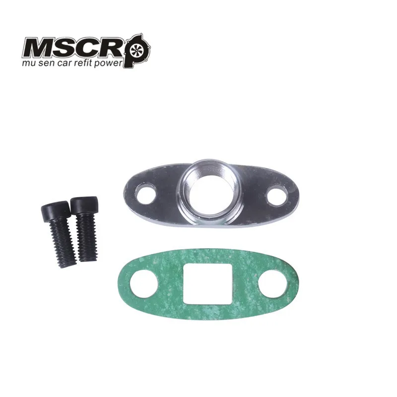 1/2 Npt Femmina Di Alluminio Olio Di Scarico Turbo Flangia T3 T4 T04 Gt40 Gt55