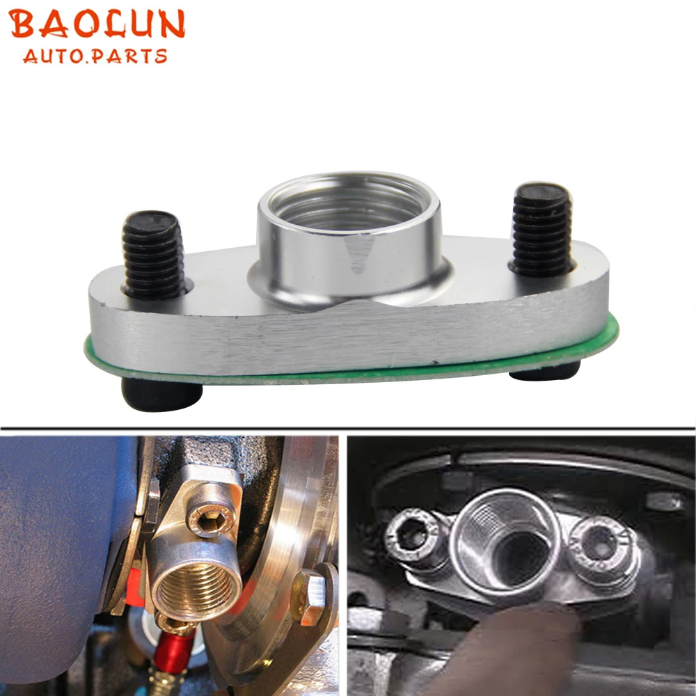 Flangia Turbo Scarico Olio Alluminio Baolun T3 T4 T04 Gt40 Gt55 1/2 Npt Femmina