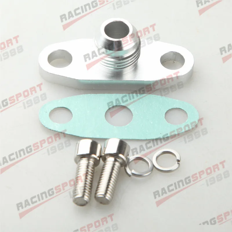 Flangia Di Scarico Olio Turbo 10An Gt40 Gt42 Gt45 Gt47 Gt55 T3/T4 T3 T4 Argento