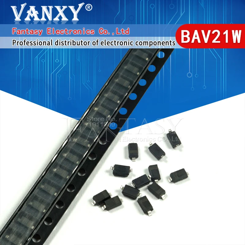 100Pcs Bav21W Sod123 Schermo: T3 Bav21Ws Piccolo Segnale Diode 250V 0805