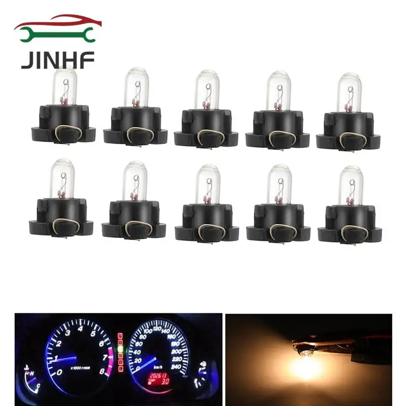 5Pcs/Pack T3 T4.2 Led Bulbs Car Interior Wedge Dashboard Warming Indicator Lamp Auto Lamps 12V 4300K (Yellow)