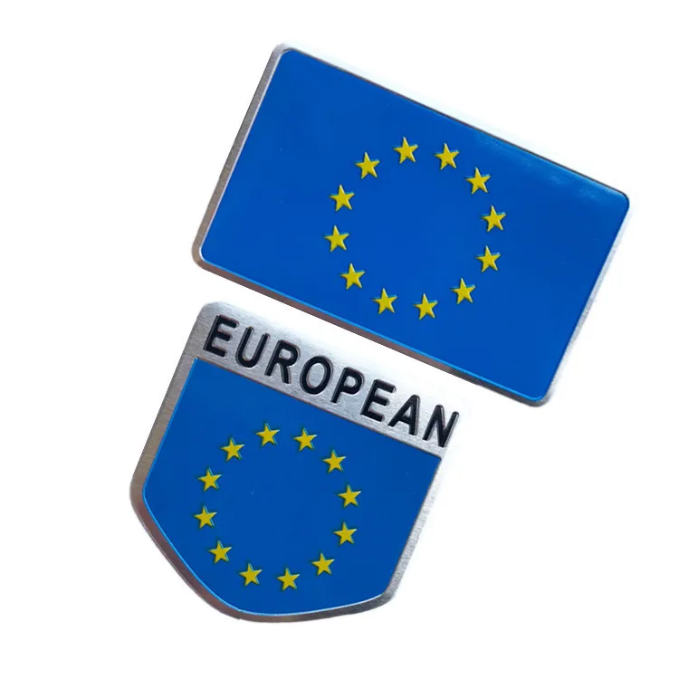 1 Pz 3D Flag Badge Emblem Decal Auto European Union Flag Sticker Per Cadillac Dodge Ram Toyota Honda Car Styling