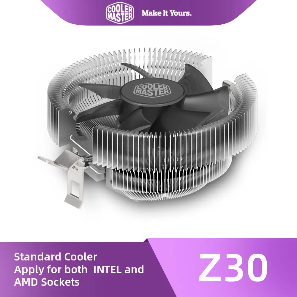 Coolermaster Cpu Air Cooler Z30 Con Ventola Del Computer Da 80Mm Radiatore Di Raffreddamento Della Cpu Per Ventole Lga 775/1150/1151/1155/1156 E Raffr