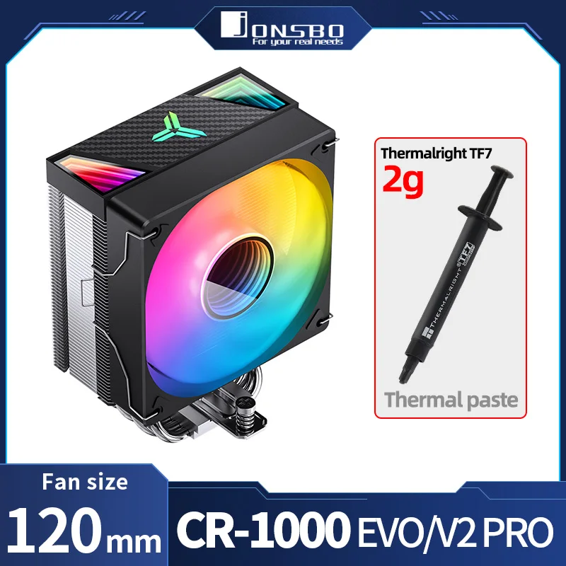 Jonsbo Cpu Air Processador Cooler 4 Heat Pipes 120Mm Pwm Fan D-Tdp 220/230W Argb Pc Radiatore Per Lga1700 1200 115X Amd Am4 Am5