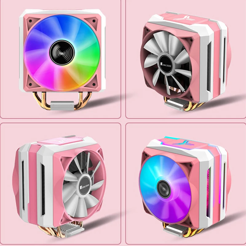 Tower Cpu Cooler Per Intel Lga 775/1150/1151/1155 Amd Am4/Am3 + Ventola Cpu Radiatore Di Raffreddamento 5V Argb + 4Pin Pwm Argento/Rosa