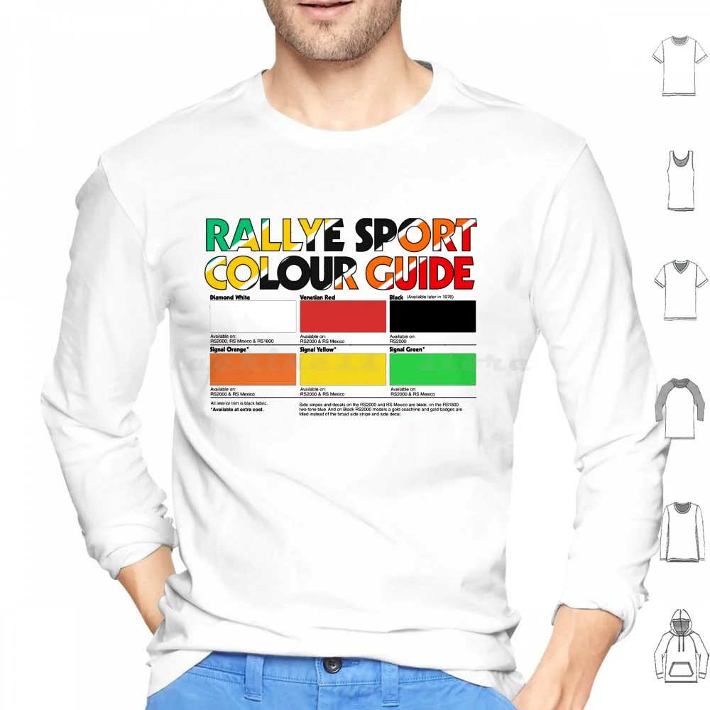 Rs Rally Sport Guida Colore Felpa Con Cappuccio Cotone Manica Lunga Escort Messico Rs1800 Rs 1800 Rs2000 Rally Mk1 Xr3 Fiesta Xr2