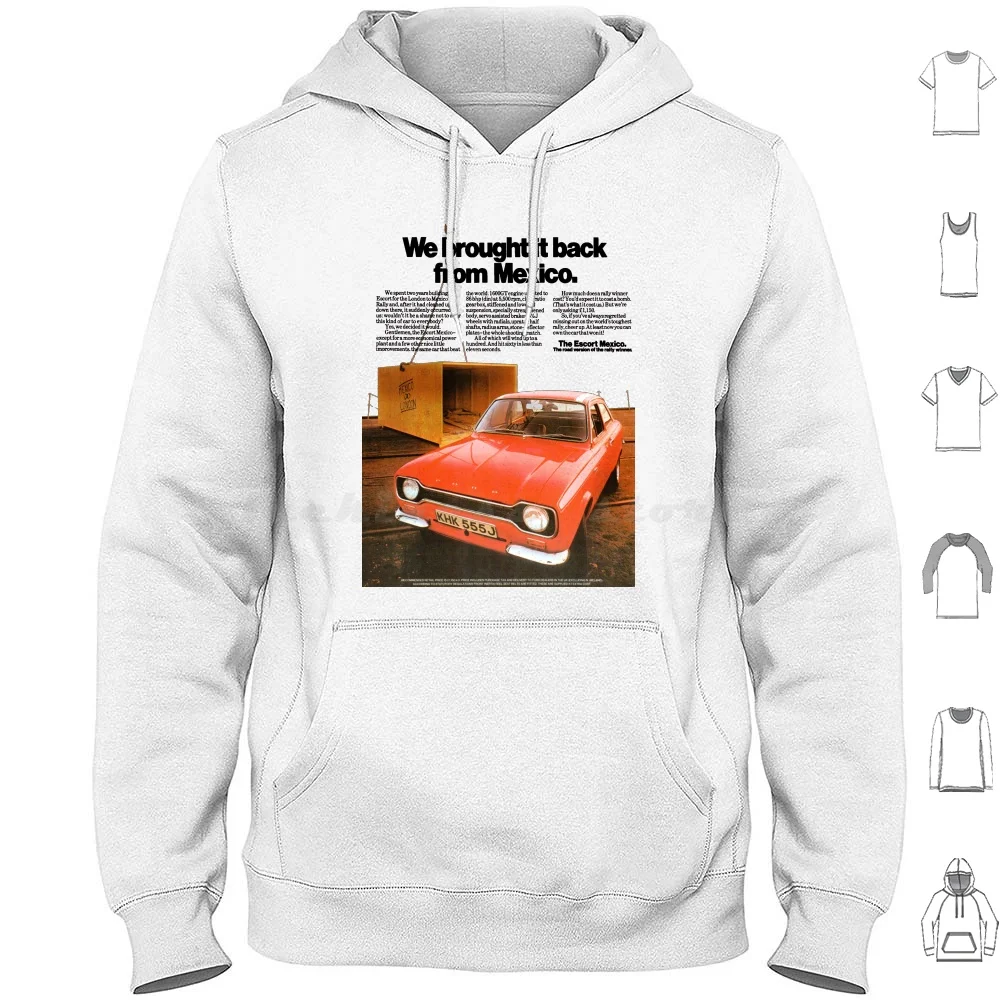 Escort Messico Felpa Con Cappuccio Cotone Manica Lunga Escort Escort Mk1 1 Messico Rs1600 Rs2000 Rally Mk1 Xr3 Fiesta Xr2 Cortina Sierra Xr4