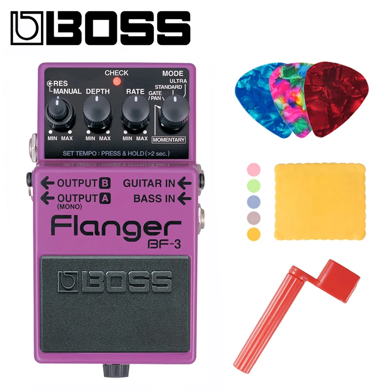 Boss Bf-3 Audio Flanger Pedale Per Chitarra E Basso Con Modalità Momentaneo, Tap Tempo, E Ultra E Guadagno/Pan Modalità
