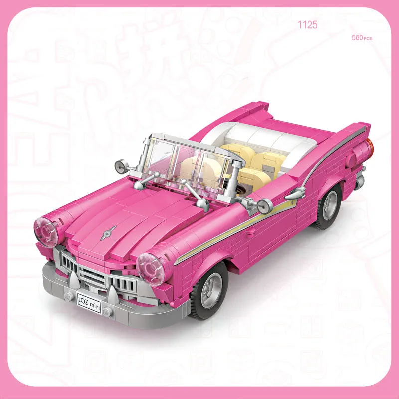City Pink Vehicle Mini Block Fords Thunderbird Model Roadster Moc Building Bricks Giocattoli Educativi Per Auto Sportive Per Regali Per Bambini