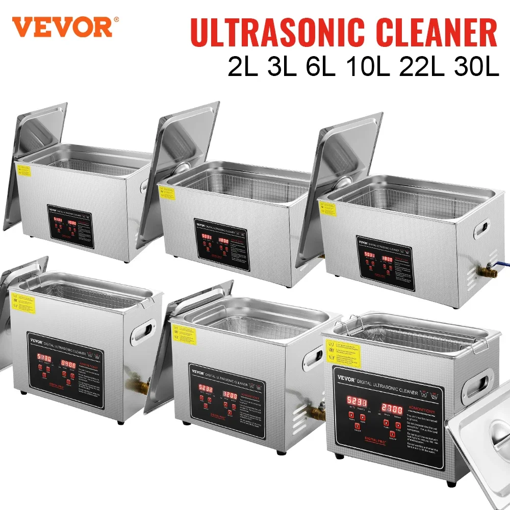 Vevor Ultrasonic Cleaner Con Timer E Riscaldatore Digitale, Detergente Professionale Per Gioielli Ultra Sonic, Macchina Pulita Riscaldata In Acciaio I