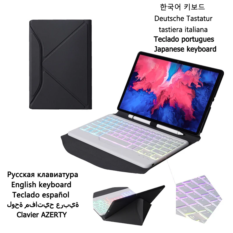 Cover Per Lenovo Tab P11 Pro Case Tb-J706F Cover Tastiera Retroilluminata Funda Per Lenovo Tab P11 Case Tb-J606F Funda Case Keyboard