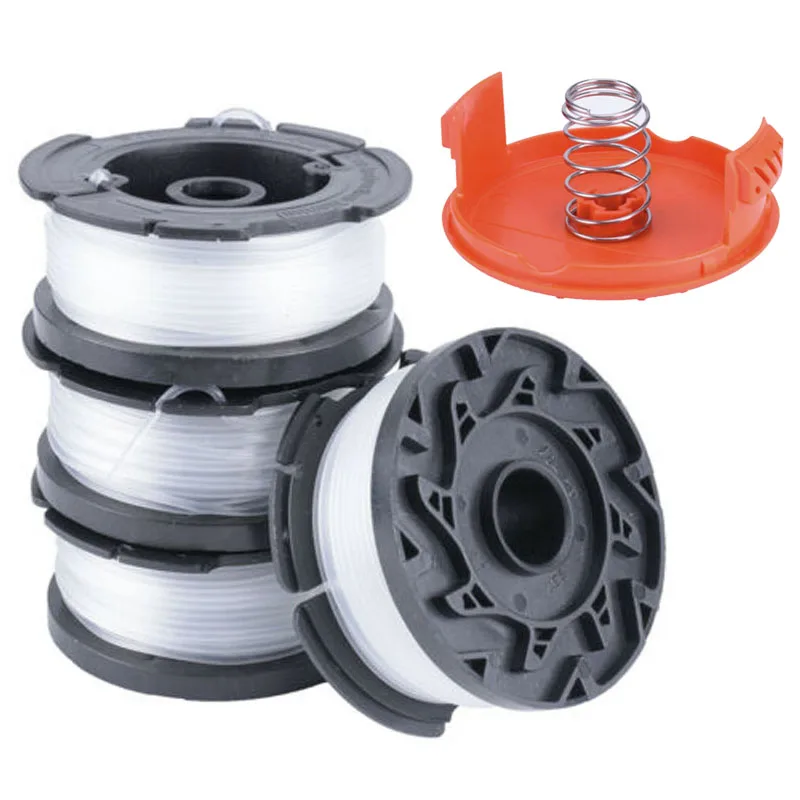 Bobina Rifinitore Da 4 Pezzi Con Sostituzione Della Molla Del Cappuccio Per Black Decker Cap Spring String Grass Trimmer Spools Caps Spring Kit Parts